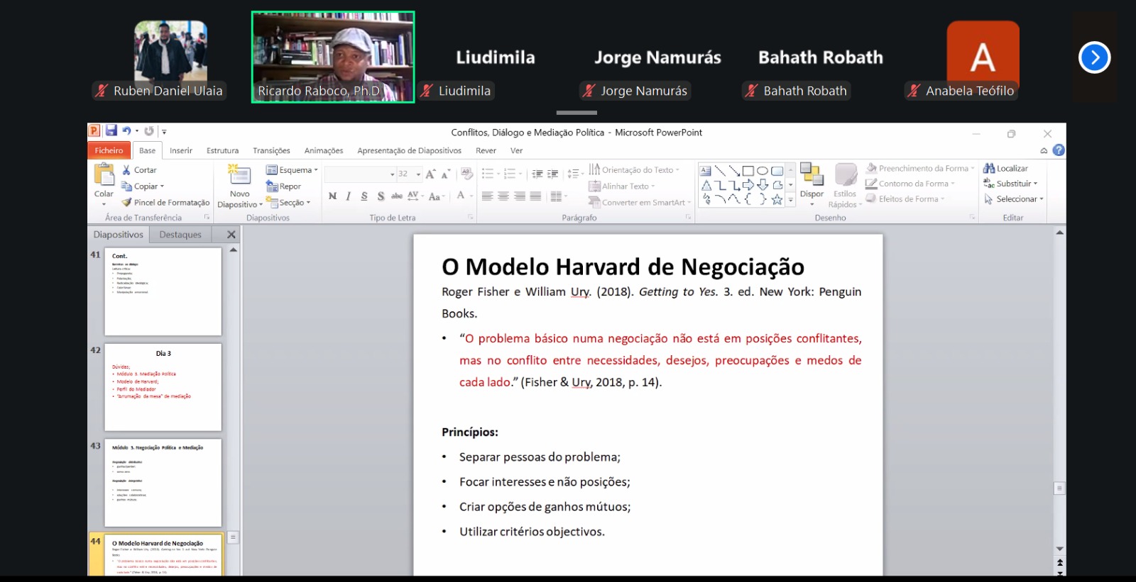 CIDHS Capacita Profissionais e Estudantes em Conflitos, Diálogo e Mediação Política